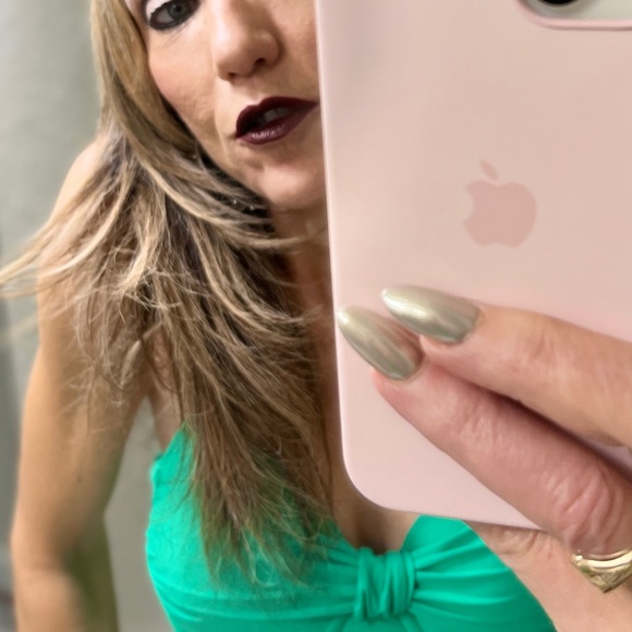 Anthropologie Vintage Green Tankini Top Swimsuit Size S 4 6 Ruched Boho Beachy - Picture 8 of 9